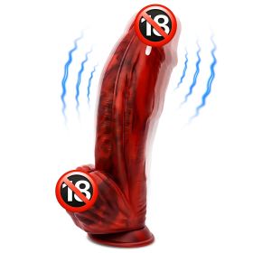 Vibrating Monster Dildo Vibrator, 10.4 inch Huge Dildo with Strong Suction G-Spot Vibrator for Women Vaginal Anal Play